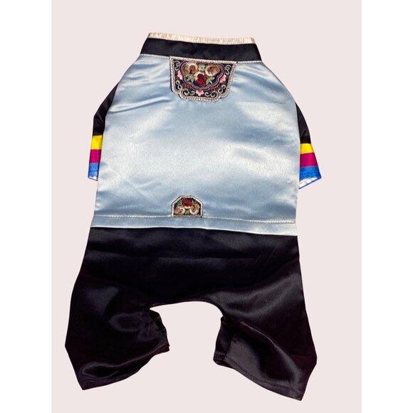 Dogfather Korea Hanbok Traditional Dog Cat Pet Outfit Costume CoSplay XL Blu VTG - Picture 2 of 13